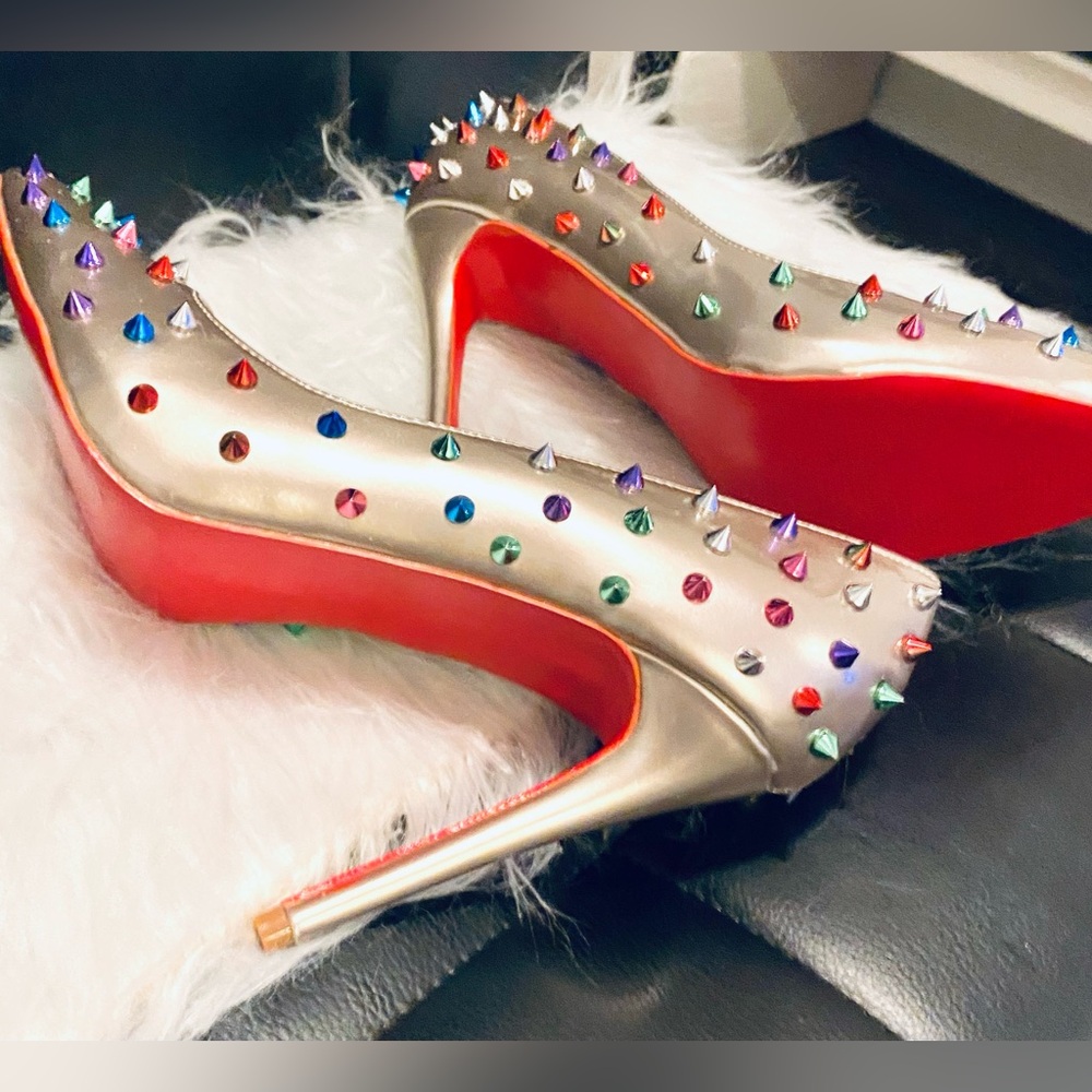 Women Custom Red Bottom Sexy Heels Pumps Studded Rivet Party Wedding Shoes - Picture 12 of 13